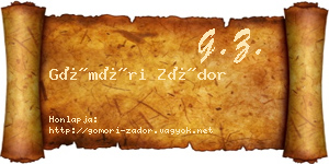Gömöri Zádor névjegykártya